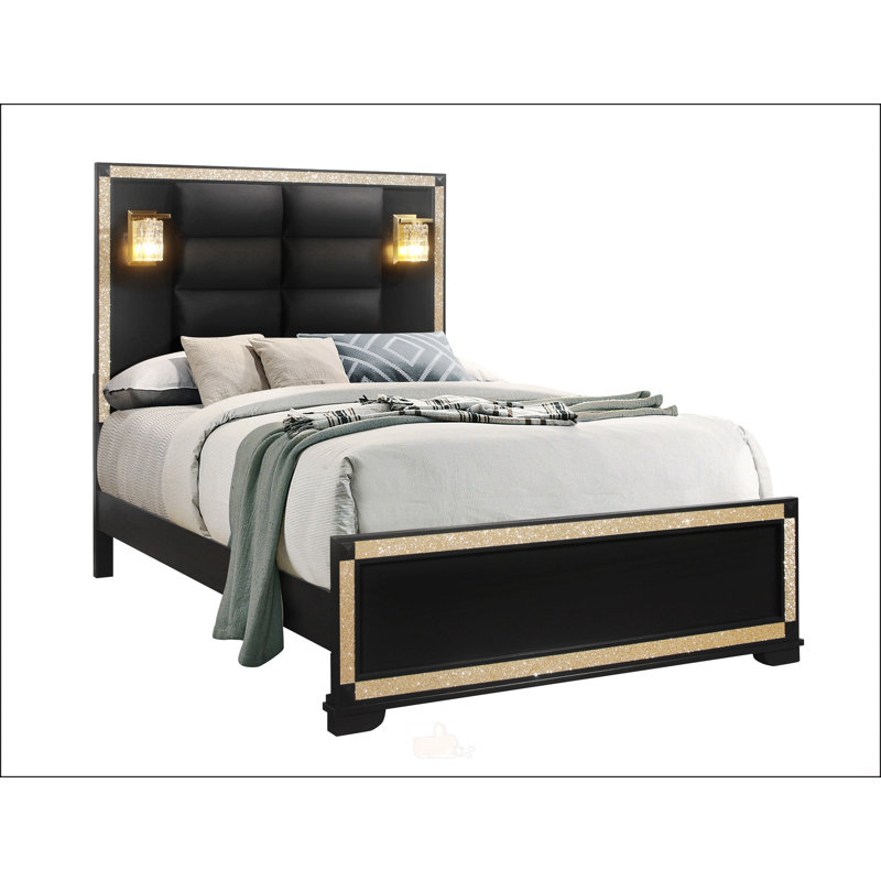 Grand lit avec lampes Lives Gold