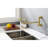 Modern Kitchen Pot Filler Faucet - Wall Mounted Brass Arm For Convenience Brushed Gold Finish Aerator Quiet Flow With Swing Smooth Water Regulation Two Handles-97827448