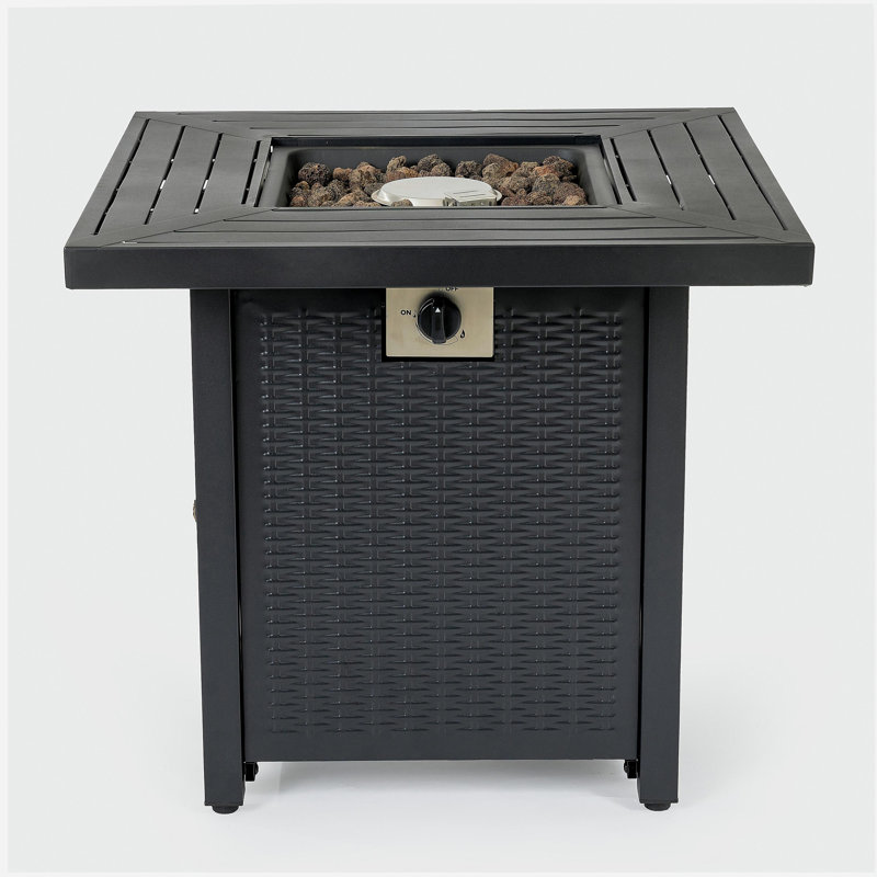 28-inch Iron Square Propane Fire Pit Table
