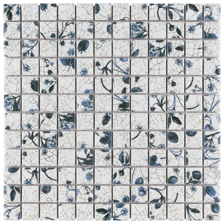 Strawberry Fields 0.9" x 0.9" Porcelain Grid Mosaic Wall & Floor Tile