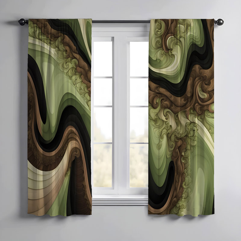 Paire de rideaux semi-transparents en polyester Dreshun, L 20 po x L 52 po