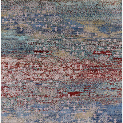 Grenora Abstract Blue/Red Area Rug