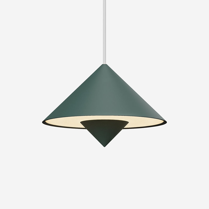 Jai Pendant Light, White, Walnut, 11'' H x 9.84'' W x 9.84'' D