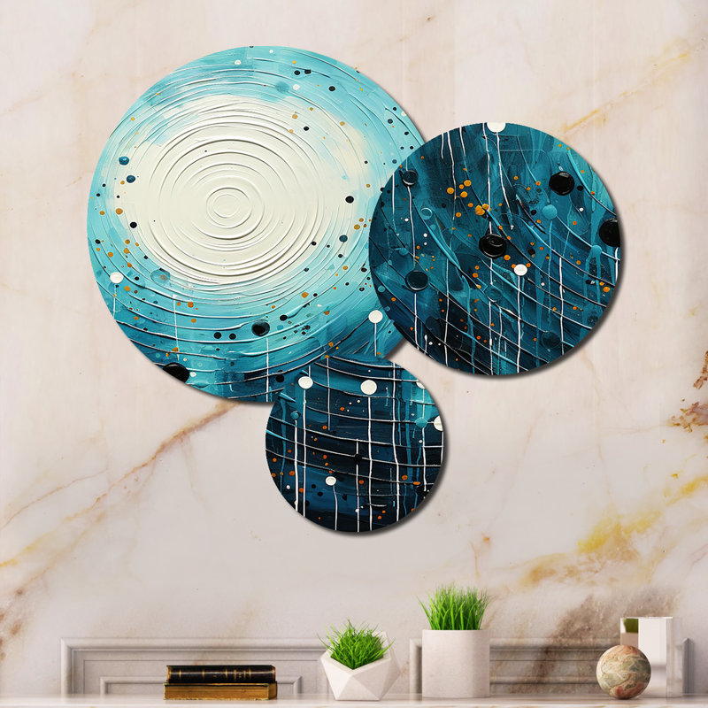 Blue Minimalism Moon II - Minimalism Metal Wall Art