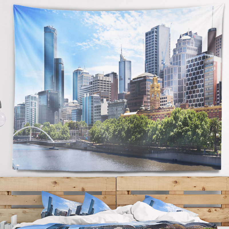Tapisserie de paysage urbain victoria city victoria, H 78 po x l 92 po