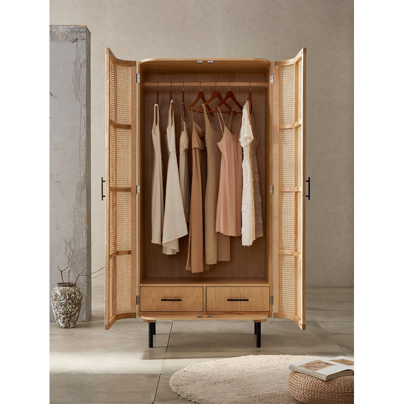 Garde-robe simple en rotin, Burlywood