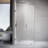 UKH07 65-1/8 to 66 in. W X 40 in. D X 80 in. H Frameless Hinged Shower Door in Brushed Nickel with EnduroShield 3/8 in. Clear Glass with 30 in. Door Panel-122547639-122547682