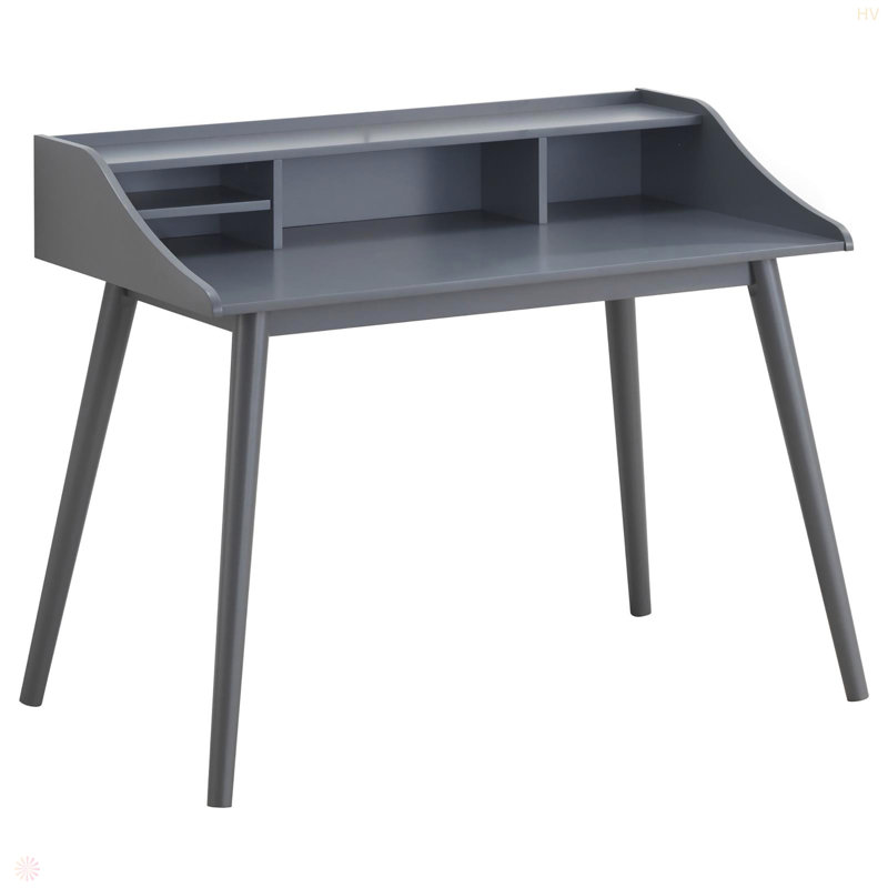 Bureau d'écriture gris à 4 compartiments
