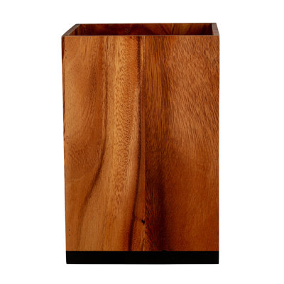 Taniya Nayak 8qt Canopy Acacia Wood Wastebasket