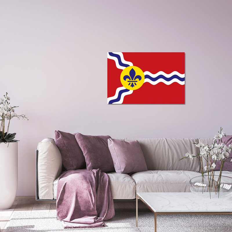 Impression du drapeau de Saint-Louis sur verre acrylique, H 16 po x l 24 po x P 0,25 po