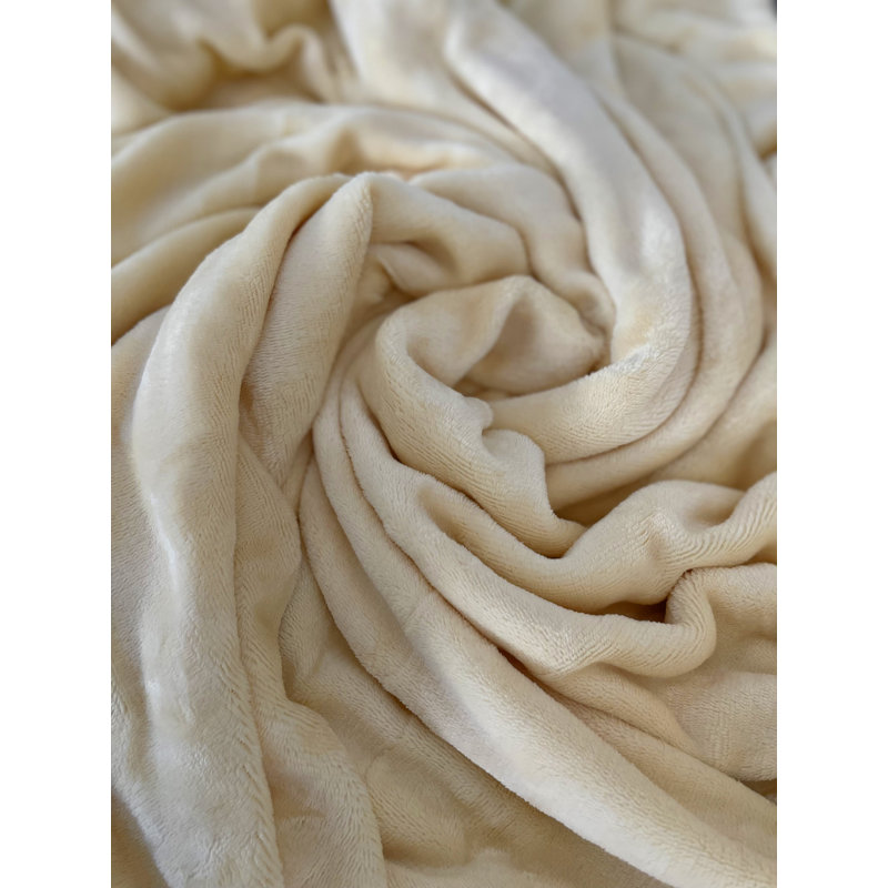 Aylor Teddy Plush Winter Fitted Sheet, Beige, European Double (140 x 200 cm)