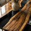 Table de salle à manger 6 places en résine de noyer massif et résine époxy-372084304