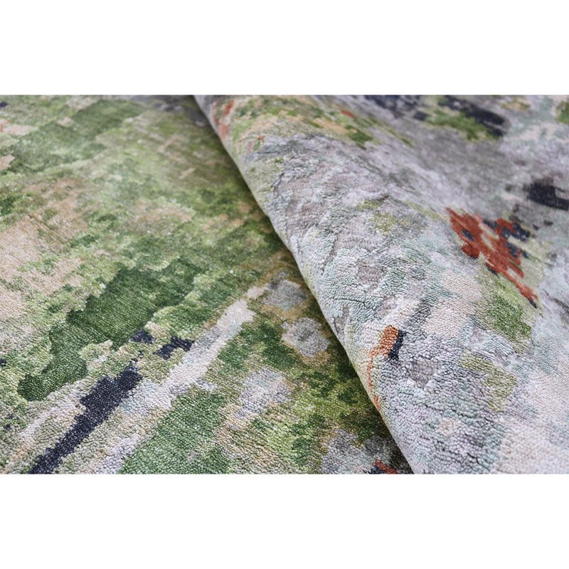 Area Rug in Gray/Green/Rust/Ivory, Abstract, Rectangle 10' x 14'
