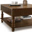 Table basse à plateau relevable cannelé 31,5 pouces avec rangement ouvert et caché-1570776357