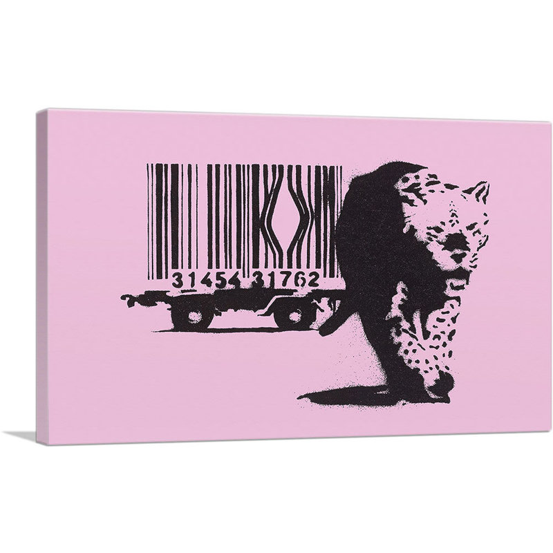 " Barcode Leopard " Oil Painting, 18" H x 26" W x 1.5" D