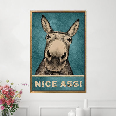 «Humour Donkey», reproduction d'art sur toile «Nice Ass», décor moderne, 1P