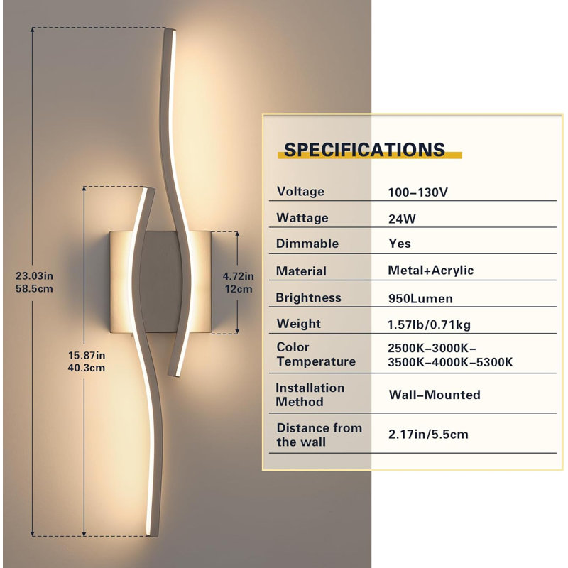 Luminaires de salle de bain en nickel brossé au-dessus d'un miroir à intensité variable 5cct