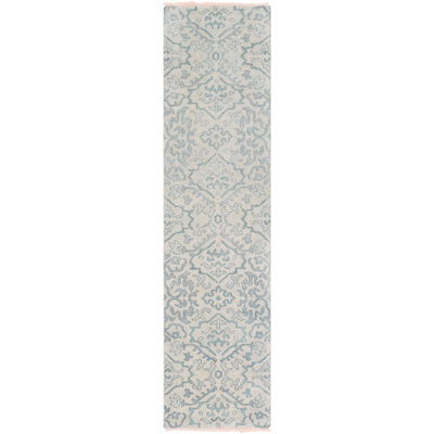 Hillcrest Hand Knotted Wool Damask Area Rug