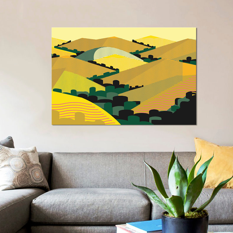 «California Hills», impression sur toile, H 8 po x l 12 po x P 0,75 po, Toile tendue, Pas de tapis
