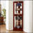 Corner Curio Display Cabinet with Lights, Adjustable Shelves, and Mirrored Back for Elegant Storage and Display