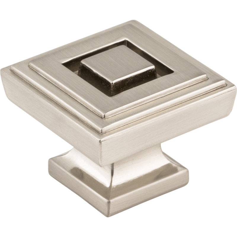 Delmar Square Knob, Satin Nickel, 1"