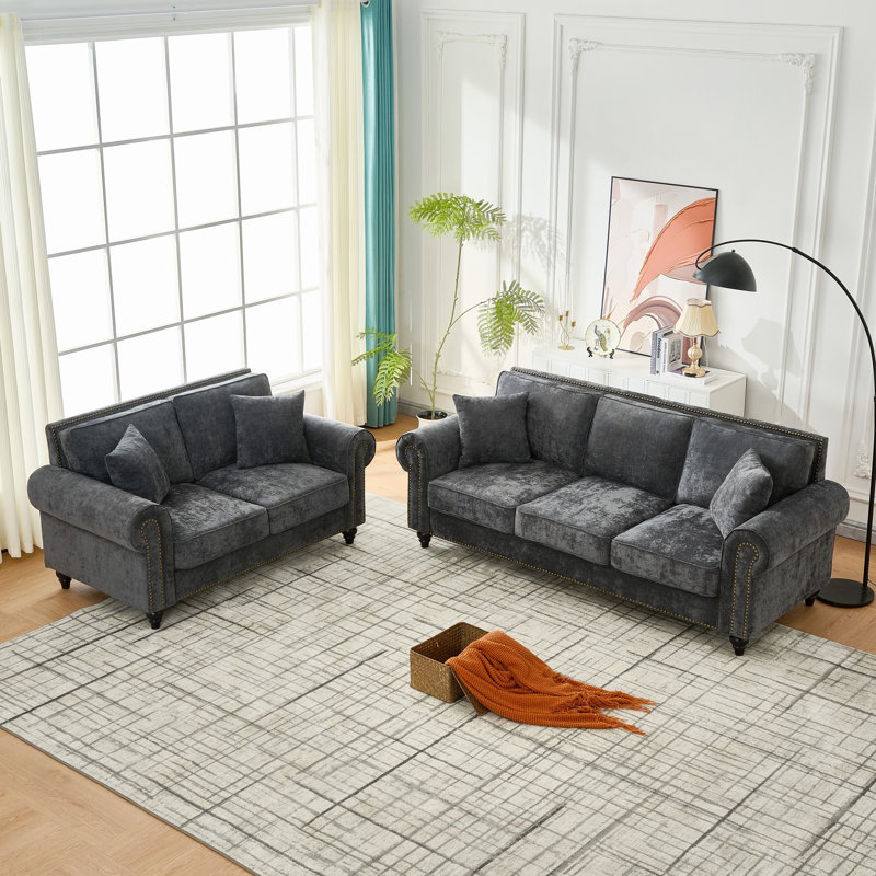 Sièges confortables en chenille de style moderne pour le décor du salon