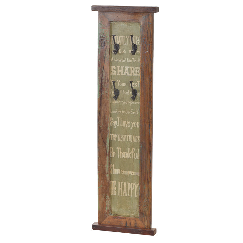Grantham Solid Wood Wall 4 - Hook Wall Mounted Coat Rack