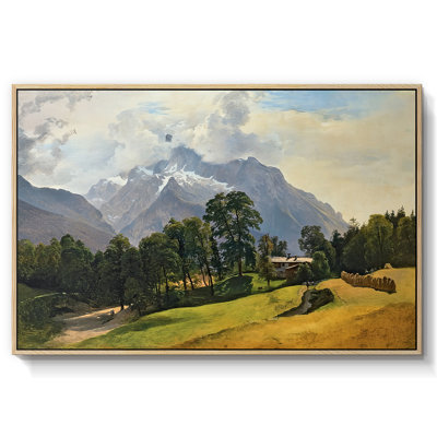 Mountains in Berchtesgaden-Friedrich Gauermann-Framed Gallery Wrapped Canvas