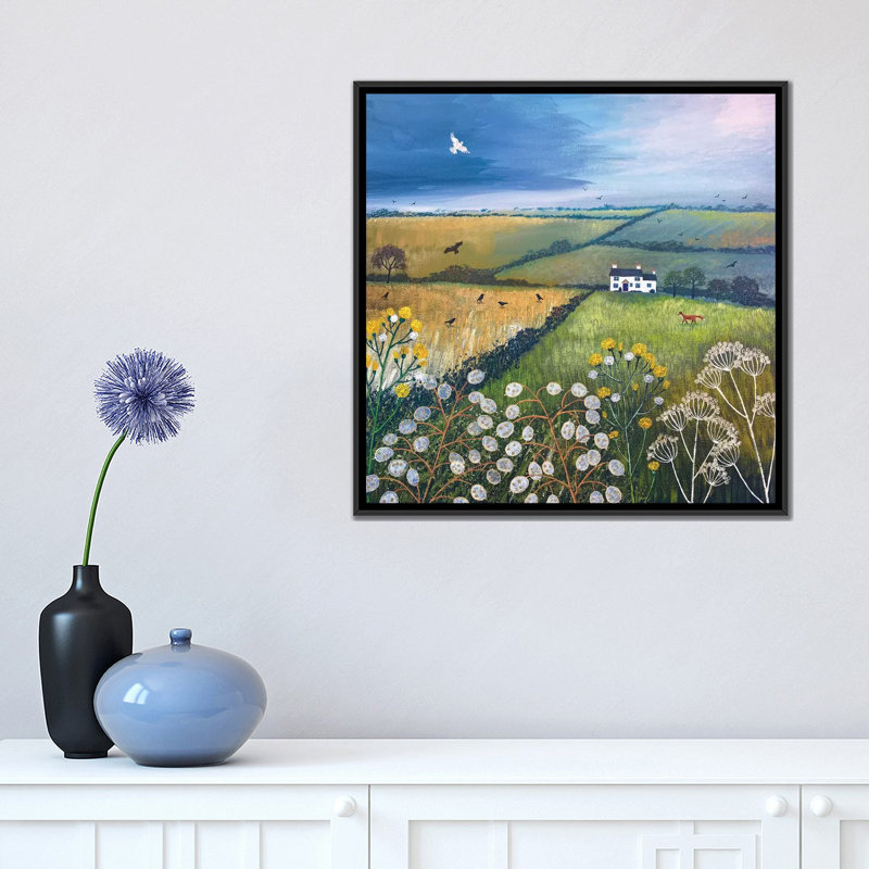 « septembre fields », impression sur toile, Toile avec cadre noir, H 5 po x l 18 po x P 18 po, Pas de tapis