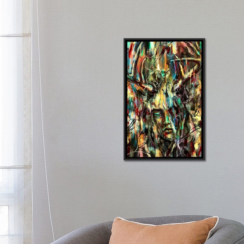 «Villain», reproduction d'impression sur toile, H 26 po x l 18 po x P 1,5 po, Toile avec cadre noir, Pas de tapis