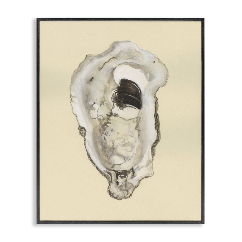  «Aquatic Oyster on Beige», estampe numérique par Michael Willett, H 14 po x l 11 po, Noir