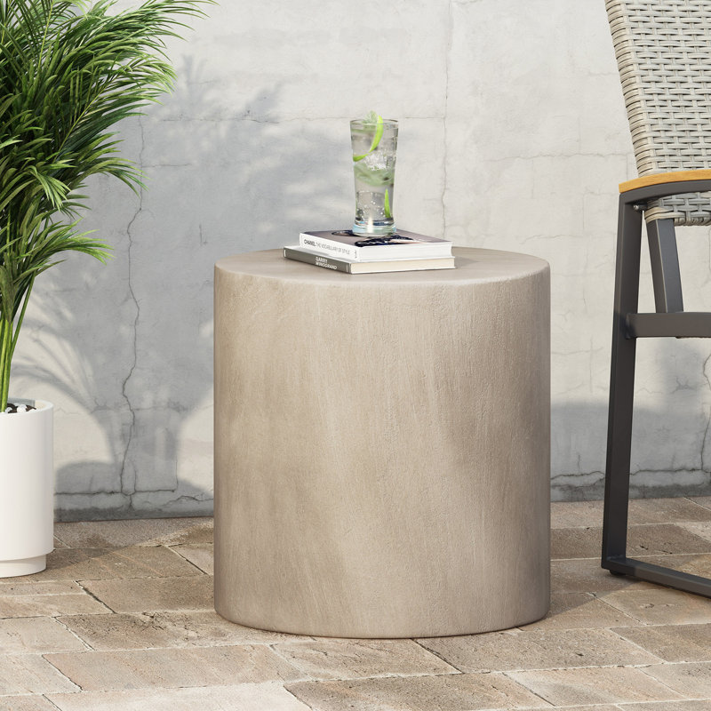 Table d'appoint d'extérieur légère, gris clair