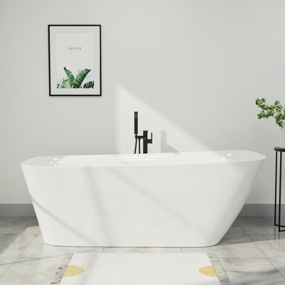 63"L x 28"W Slipper Freestanding Soaking Oval Bathtub, Cupc Certified, Spa-Inspired Design for Modern Bathrooms