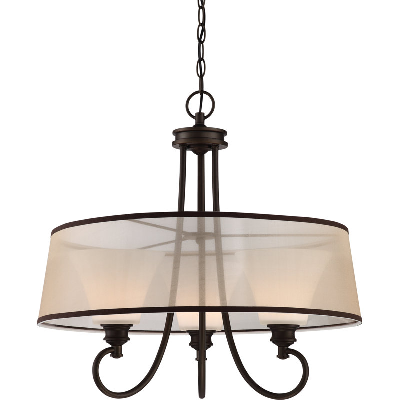 Lustre cylindrique unique à 3 lumières Eich, Bronze forêt