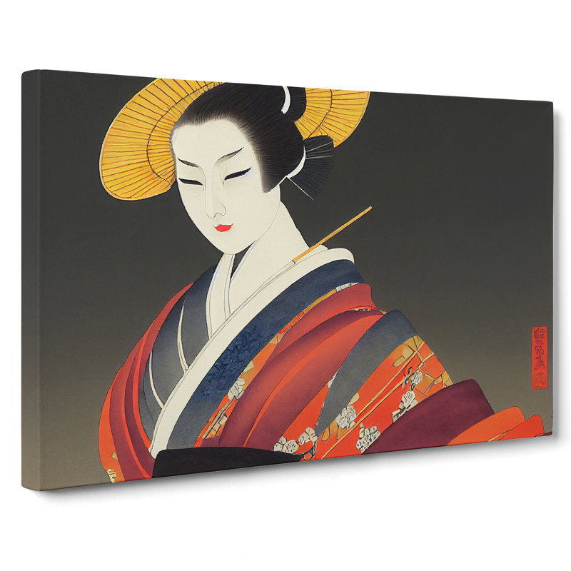 Desirable Geisha - Wrapped Canvas Print, 40cm H x 60cm W x 3cm D