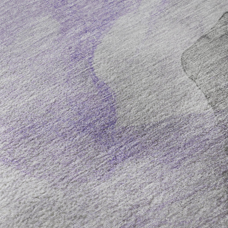 Premium Machine Washable Mayfield AMF2109 Abstract Rug, 3' x 5', Lavender
