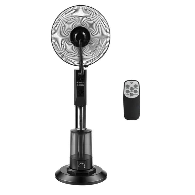 Ventilateur de brumisation, ventilateur de brumisation sur 3 vitesses, ventilateurs de refroidissement avec réservoir d'eau de 0,79 gallon, télécommande et panneau de contrôle, ventilateurs de refroidissement pour l'intérieur, l'extérieur, le garage, le patio, le salon, 3 modes