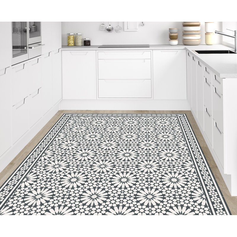 Golbus Vinyl Machine Printed Area Rug, Rectangle 4'4.4" x 6'6.7"