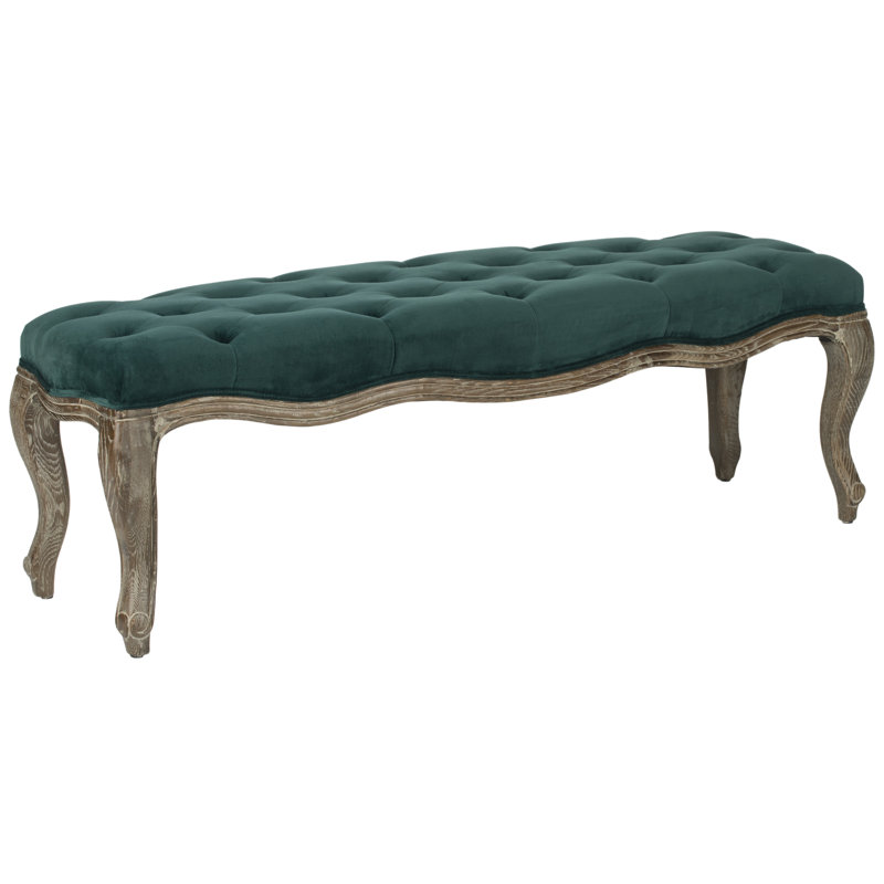 Fleur Linen Upholstered Bench, Marine