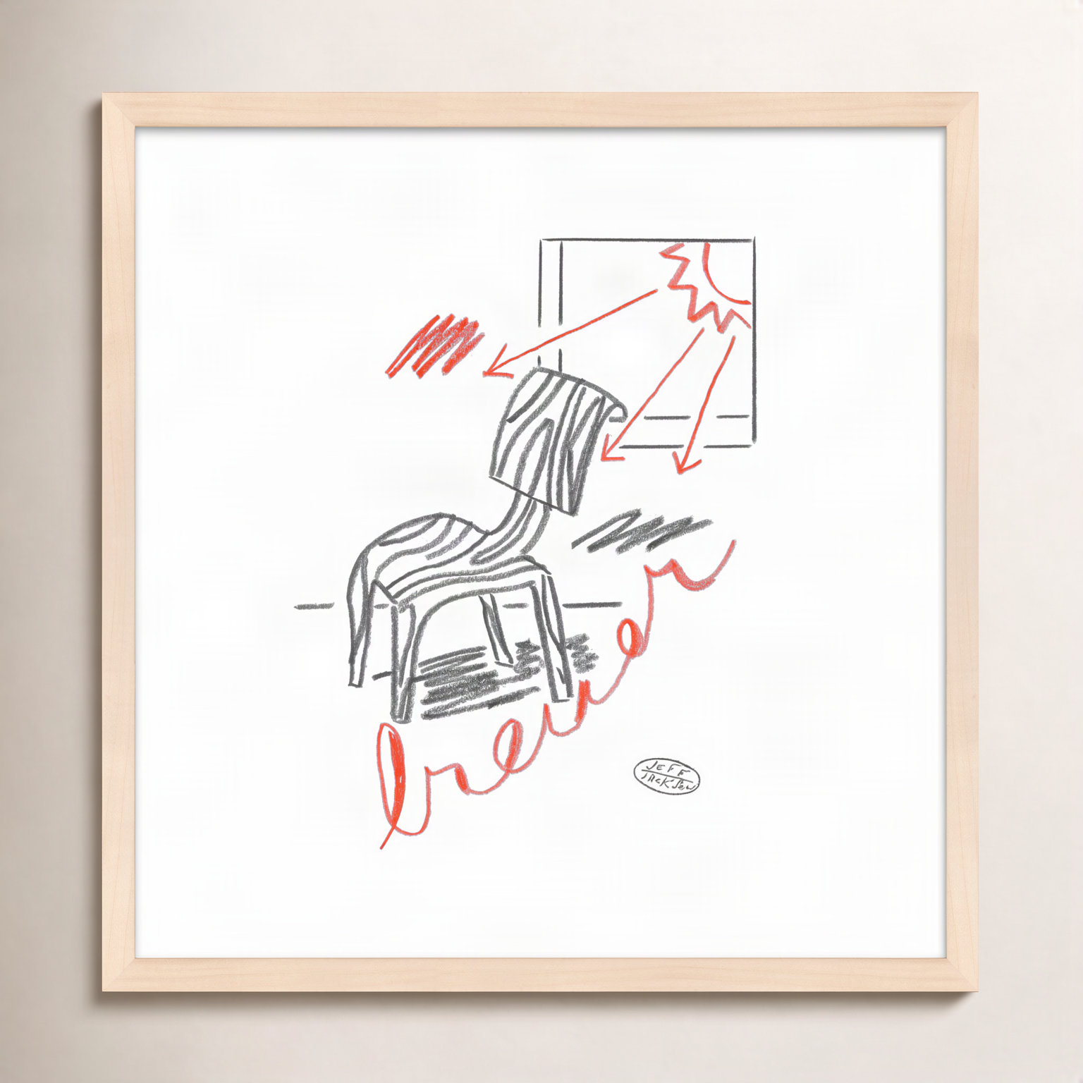Chairs Breuer Print by Jeff Jackson, 24" W x 24" H, Maple Single Picture Framed Paper