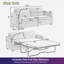 Canapé-lit convertible avec matelas double, 2 ports USB, 2 porte-gobelets, 2 poches latérales et 1 support pour téléphone