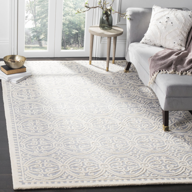 Luka Damask Wool Hand Woven Area Rug, Rectangle 243 x 304cm