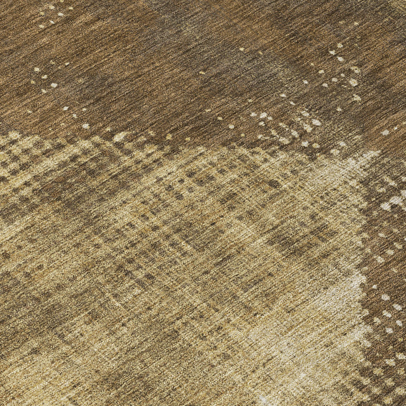 Brown Geometric Pattern 3' x 5' Synthetic Indoor/Outdoor Rug