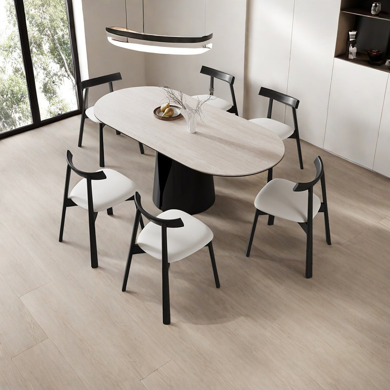 Table de salle à manger Modern Italian RockSlab, 7, H 29,5 po x L 55,1 po x l 31,5 po