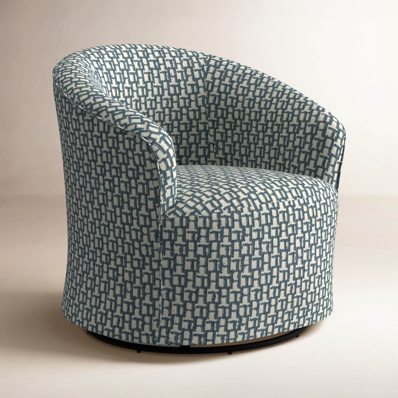 Jude Upholstered Swivel Nursery Chair, Sinatra Chambray Performance