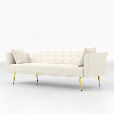 Modern Convertible 72 Inch Foldable Sleeper Sofa With Tufted Design For Small Spaces And Multi-Functional Use.