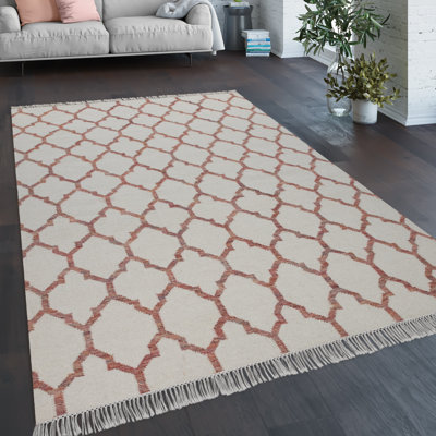 Slaytonville Machine Woven Wool/Cotton Yellow/Grey/Red Rug