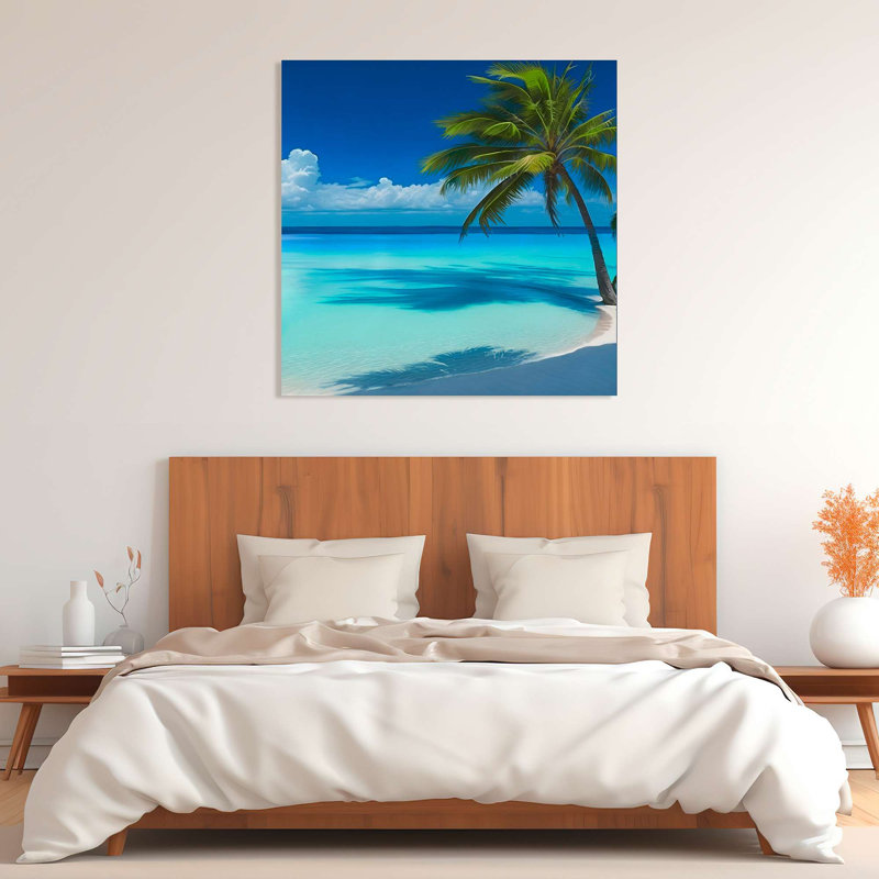 Tropical Landscape: Serenity Cove II 1 Piece Wrapped Canvas Wall Art, 50cm H x 50cm W