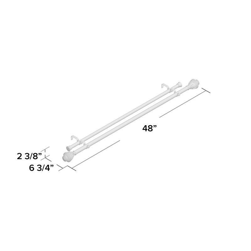 Tringle à rideaux double DeWitt, l 48 po à 84 po, Noir