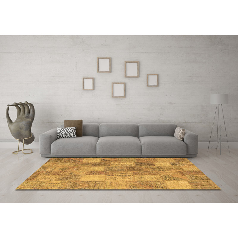 Washable Patchwork Indoor Rug, Square 8'